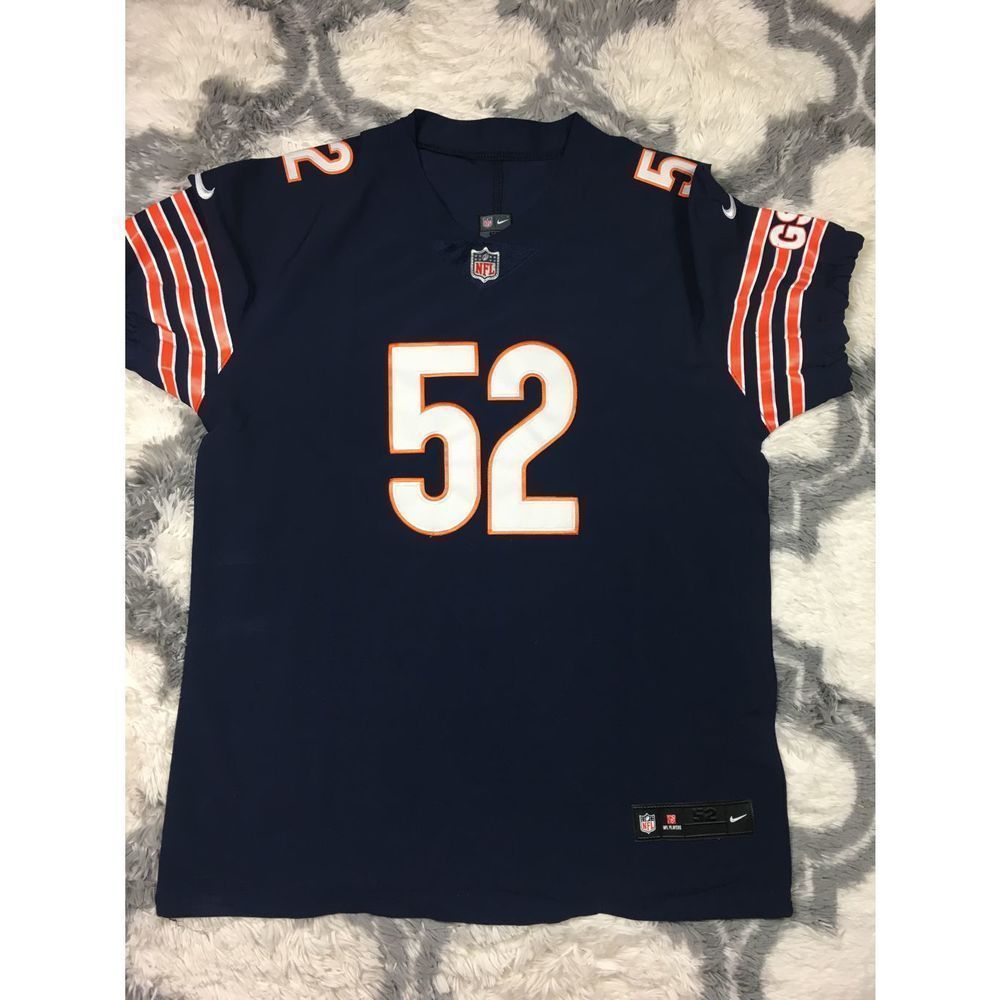 Chicago Bears Khalil Mack Nike Navy Vapor Elite Jersey Size 52 Used - Picture 2 of 8